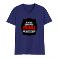 Men's V-Neck T-Shirt | Regular Fit | 180 GSM Bio-Washed Cotton | DTG Print Ready | Pre-Shrunk, Double Stitched | Personalized | DTG | Bold Typography | Humor | Relationships | Everyday | Humorous - front - Royal Blue - mockup 1