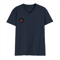 Men's V-Neck T-Shirt | Regular Fit | 180 GSM Bio-Washed Cotton | DTG Print | Double Stitched, Pre-Shrunk | Personalized | DTG | Bold Typography | Humor | Relationships | Everyday | Humorous - right pocket - Navy Blue - mockup 4