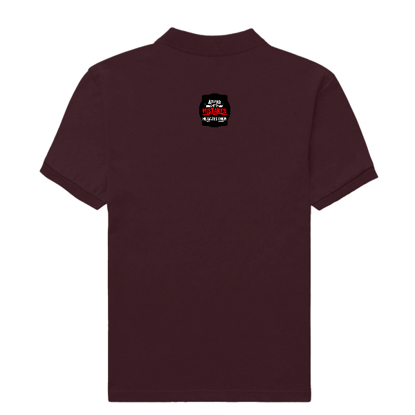 Male Polo Shirt | Regular Fit Men's | 220 GSM Bio-Washed Cotton Blend | Double Stitched, Pre-Shrunk | Men | Personalized | DTG | Bold Typography | Humor | Relationships | Everyday | Humorous - back - Maroon - mockup 1