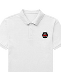 Male Polo Shirt | Regular Fit Men's | 220 GSM Bio-Washed Cotton Blend | Double Stitched, Pre-Shrunk | Men | Personalized | DTG | Bold Typography | Humor | Relationships | Everyday | Humorous - left pocket - White - mockup 2