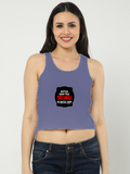 Female Crop Tank | Regular Fit | 180 GSM Bio-Washed Cotton | DTG Print, Double Stitched, Pre-Shrunk | Women's | Personalized | DTG | Bold Typography | Humor | Relationships | Everyday | Humorous - front_2 - Royal Blue - mockup 2