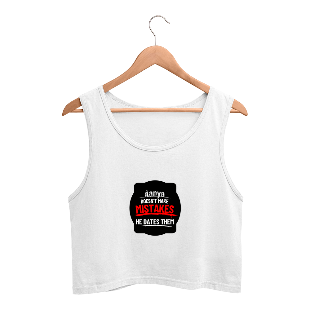 Female Crop Tank | Regular Fit | 180 GSM Bio-Washed Cotton Blend | Pre-Shrunk, Double-Stitched, Color-Fast | Women's | Personalized | DTG | Bold Typography | Humor | Relationships | Everyday | Humorous - front - White - mockup 1