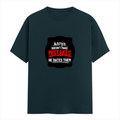 Men's Classic Crew T-Shirt | Regular Fit | 180 GSM Bio-Washed Cotton | DTG Printed | Double-Stitched Seams | Personalized | DTG | Bold Typography | Humor | Relationships | Everyday | Humorous - front - Petrol Blue - mockup 1