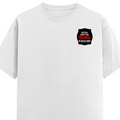 Men's Classic Crew T-Shirt | Regular Fit | 180 GSM Bio-Washed Cotton | DTG Printed | Double-Stitched Seams | Personalized | DTG | Bold Typography | Humor | Relationships | Everyday | Humorous - left pocket - White - mockup 3