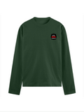 Male Full Sleeve T-Shirt | Regular Fit | 180 GSM Bio-Washed Cotton Blend | Double Stitched Seam | Men | Personalized | DTG | Bold Typography | Humor | Relationships | Everyday | Humorous - left pocket - Bottle Green - mockup 3