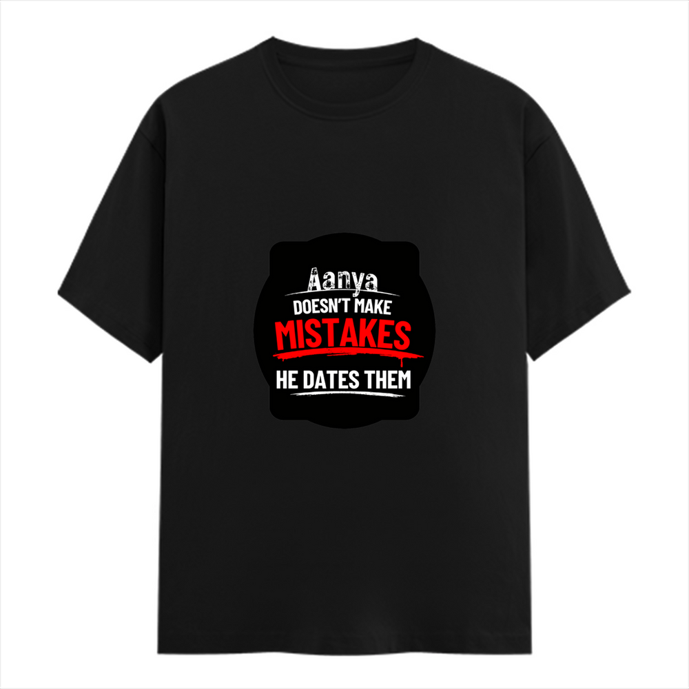 Female Classic Crew T-Shirt | Regular Fit | 180 GSM Bio-Washed Cotton Blend | Double Stitched Seam | Women's | Personalized | DTG | Bold Typography | Humor | Relationships | Everyday | Humorous - front - Black - mockup 1