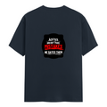 Female Classic Crew T-Shirt | Regular Fit | 180 GSM Bio-Washed Cotton Blend | Double Stitched Seam | Women's | Personalized | DTG | Bold Typography | Humor | Relationships | Everyday | Humorous - back - Navy Blue - mockup 2