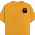 Female Classic Crew T-Shirt | Regular Fit | 180 GSM Bio-Washed Cotton Blend | Double Stitched Seam | Women's | Personalized | DTG | Bold Typography | Humor | Relationships | Everyday | Humorous - left pocket - Golden Yellow - mockup 3