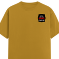 Female Classic Crew T-Shirt | Regular Fit | 180 GSM Bio-Washed Cotton Blend | Double Stitched Seam | Women's | Personalized | DTG | Bold Typography | Humor | Relationships | Everyday | Humorous - left pocket - Mustard Yellow - mockup 3