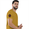 Female Classic Crew T-Shirt | Regular Fit | 180 GSM Bio-Washed Cotton Blend | Double Stitched Seam | Women's | Personalized | DTG | Bold Typography | Humor | Relationships | Everyday | Humorous - right sleeve - Mustard Yellow - mockup 6