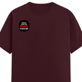 Female Classic Crew T-Shirt | Regular Fit Women's | 180 GSM Bio-Washed Cotton Blend | Double Stitched, Pre-Shrunk | Women | Personalized | DTG | Bold Typography | Humor | Relationships | Everyday | Humorous - right pocket - Maroon - mockup 4