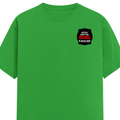 Female Classic Crew T-Shirt | Regular Fit | Women | 180 GSM Bio-Washed Cotton Blend | DTG | Pre-Shrunk | Double Stitched | Personalized | Bold Typography | Humor | Relationships | Everyday | Humorous - left pocket - Flag Green - mockup 3