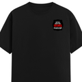 Female Classic Crew T-Shirt | Regular Fit Women's | 180 GSM Bio-Washed Cotton | Double Stitched, Pre-Shrunk | Personalized | DTG | Bold Typography | Humor | Relationships | Everyday | Humorous - left pocket - Black - mockup 3