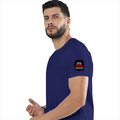 Female Classic Crew T-Shirt | Women's Regular Fit | 180 GSM Bio-Washed Cotton Blend | Double Stitched Seam | Folded Neck | Women | Personalized | DTG | Bold Typography | Humor | Relationships | Everyday | Humorous - left sleeve - Royal Blue - mockup 5