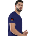 Female Classic Crew T-Shirt | Women's Regular Fit | 180 GSM Bio-Washed Cotton Blend | Double Stitched Seam | Folded Neck | Women | Personalized | DTG | Bold Typography | Humor | Relationships | Everyday | Humorous - right sleeve - Royal Blue - mockup 6