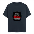 Women's Classic Crew T-Shirt | Regular Fit | 180 GSM Bio-Washed Cotton | DTG Print | Double Stitched | Pre-Shrunk | Personalized | DTG | Bold Typography | Humor | Relationships | Everyday | Humorous - front - Navy Blue - mockup 1
