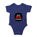 Rompers | Baby Unisex | 180 GSM Super Combed Bio-Washed Cotton | Double Stitched, Pre-Shrunk, Regular Fit | 0-12 Months | Personalized | DTG | Bold Typography | Humor | Relationships | Everyday | Humorous - front - Royal Blue - mockup 1