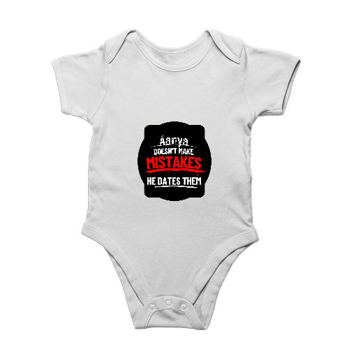 Rompers | Baby Unisex | 180 GSM Bio-Washed Cotton | Double Stitched, Pre-Shrunk | DTG Print | Personalized | DTG | Bold Typography | Humor | Relationships | Everyday | Humorous - front - White - mockup 1