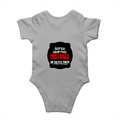 Rompers | Baby Unisex | 180 GSM Bio-Washed Cotton | Double Stitched, Pre-Shrunk | DTG Print | Personalized | DTG | Bold Typography | Humor | Relationships | Everyday | Humorous - back - Grey Melange - mockup 2