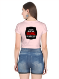Female Crop Top | Women's Regular Fit | 180 GSM Bio-Washed Cotton | Double Stitched & Pre-Shrunk | Her | Personalized | DTG | Bold Typography | Humor | Relationships | Everyday | Humorous - back - Light Baby Pink - mockup 2