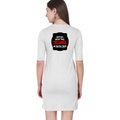 Female T-Shirt Dress | Regular Fit Women's | 180 GSM Bio-Washed Cotton Blend | DTG Printed | With Pockets | Personalized | DTG | Bold Typography | Humor | Relationships | Everyday | Humorous - back - White - mockup 2