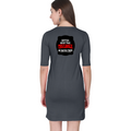 Female T-Shirt Dress | Regular Fit Women's | 180 GSM Bio-Washed Cotton Blend | Pockets, Double-Stitched | Women's | Personalized | DTG | Bold Typography | Humor | Relationships | Everyday | Humorous - back - Navy Blue - mockup 2