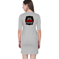Female T-Shirt Dress | Regular Fit | 180 GSM Bio-Washed Cotton Blend | With Pockets | Women's | Personalized | DTG | Bold Typography | Humor | Relationships | Everyday | Humorous - back - Grey Melange - mockup 2