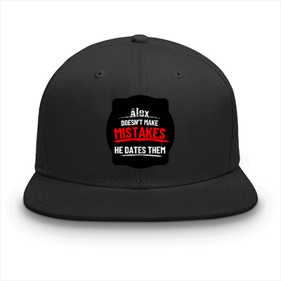 Classic Snapback Cap | Adjustable Fit | Heavy Cotton | Structured Flat Brim | Unisex | Personalized | Embroidery | Typography | Humor | Relationships | Everyday | Humorous - front - Black - mockup 1