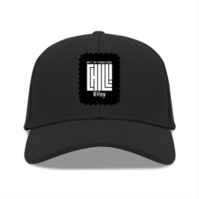 Baseball Ottoman Cap | Universal Fit Adjustable | Polyester Fabric | Structured, Lightweight, Breathable | Unisex Adults | Personalized | Embroidery | Bold Typography | Identity | Everyday | Confident - front - Black - mockup 1