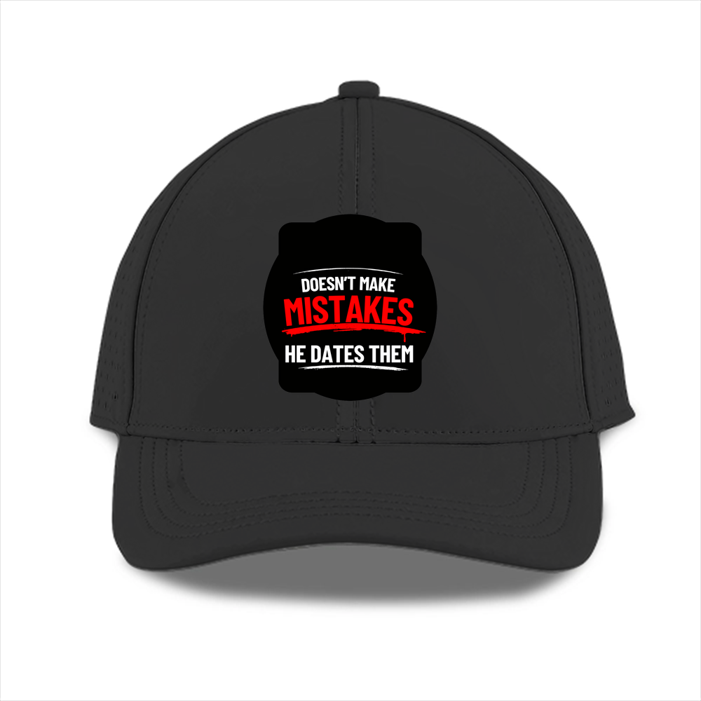 Sports Cap | Adjustable Fit | Polyester | Breathable, Perforated Panels, Embroidery/DTF Printing | Unisex | Personalized | Embroidery | Bold Typography | Sarcasm | Relationships | Everyday | Humorous - front - Black - mockup 1