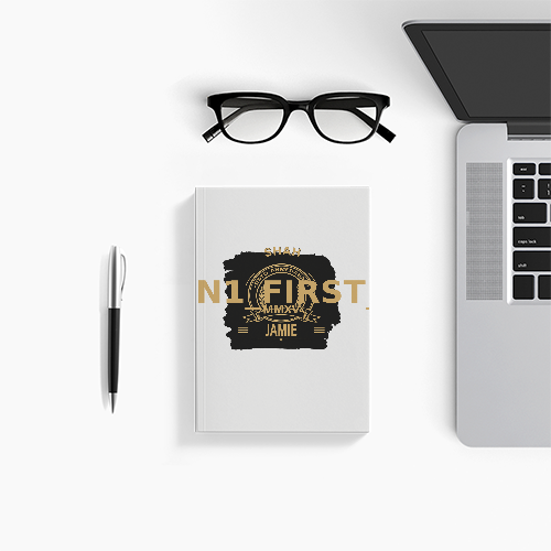 Notebook | A5 | 300 GSM Cover, 70 GSM Pages | 120 Pages, Ruled/Unruled, Soft Binding | Unisex | Personalized | Bold Typography | Heritage | Everyday | Pride - front - White - mockup 1