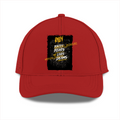 Sports Cap | Adjustable Fit | Polyester | Breathable, Perforated Panels, Embroidery/DTF Printing | Unisex | Personalized | Embroidery | Grunge | Self-empowerment | Overcoming Challenges | Everyday | Empowering - front - Red - mockup 1