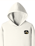 Pullover Hoodie | Unisex Regular Fit | Tri-Layer Cotton Blend | All-Season Comfort, Durable | Adults | Personalized | Graphic | Positivity | Self-motivation | Everyday | Energetic | Positive Vibes - left pocket - Off White - mockup 3