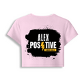 Female Baby Tee | Cropped Fitted | 95% Cotton/5% Spandex DTG | Soft Stretchy Breathable | Gen Z | Personalized | Graphic | Positivity | Self-motivation | Everyday | Energetic | Positive Vibes - back - Light Baby Pink - mockup 2