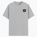Basic T-Shirt | Unisex Fit XS-2XL | Poly-Cotton Blend Soft Finish | Durable Stitching Lycra Rib Neck | Adults | Personalized | Graphic | Positivity | Self-motivation | Everyday | Energetic | Positive Vibes - left pocket - Grey Melange - mockup 3