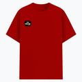 Basic T-Shirt | Unisex Fit XS-2XL | Poly-Cotton Blend Soft Finish | Durable Stitching, Lycra Rib Neck | Adults | Personalized | Graphic | Positivity | Self-motivation | Everyday | Energetic | Positive Vibes - right pocket - Red - mockup 4