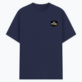 Basic T-Shirt | Unisex Fit | Poly-Cotton Blend | Bio & Silicon Washed | Durable Lycra Rib Neck | Adults | Personalized | Graphic | Positivity | Self-motivation | Everyday | Energetic | Positive Vibes - left pocket - Navy Blue - mockup 3