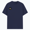 Basic T-Shirt | Unisex Fit | Poly-Cotton Blend | Bio & Silicon Washed | Durable Lycra Rib Neck | Adults | Personalized | Graphic | Positivity | Self-motivation | Everyday | Energetic | Positive Vibes - right pocket - Navy Blue - mockup 4
