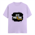Female Classic Crew T-Shirt | Regular Fit | 180 GSM Bio-Washed Cotton Blend | Double Stitched Seam | Women's | Personalized | Graphic | Positivity | Self-motivation | Everyday | Energetic | Positive Vibes - front - Lavender - mockup 1