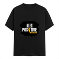 Female Classic Crew T-Shirt | Regular Fit Women's | 180 GSM Bio-Washed Cotton Blend | Double Stitched, Pre-Shrunk | Women | Personalized | Graphic | Positivity | Self-motivation | Everyday | Energetic | Positive Vibes - front - Black - mockup 1