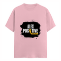 Female Classic Crew T-Shirt | Regular Fit Women's | 180 GSM Bio-Washed Cotton Blend | Double Stitched, Pre-Shrunk | Women | Personalized | Graphic | Positivity | Self-motivation | Everyday | Energetic | Positive Vibes - front - Light Baby Pink - mockup 1