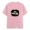 Female Classic Crew T-Shirt | Regular Fit Women's | 180 GSM Bio-Washed Cotton Blend | Double Stitched, Pre-Shrunk | Women | Personalized | Graphic | Positivity | Self-motivation | Everyday | Energetic | Positive Vibes - back - Light Baby Pink - mockup 2