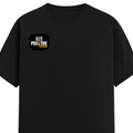 Female Classic Crew T-Shirt | Regular Fit Women's | 180 GSM Bio-Washed Cotton Blend | Double Stitched, Pre-Shrunk | Women | Personalized | Graphic | Positivity | Self-motivation | Everyday | Energetic | Positive Vibes - right pocket - Black - mockup 4