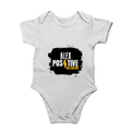 Baby Rompers | 0-12 Months Regular Fit | 180 GSM Bio-Washed Cotton | Double Stitched, Pre-Shrunk | Unisex | Personalized | Graphic | Positivity | Self-motivation | Everyday | Energetic | Positive Vibes - front - White - mockup 1