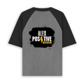 Unisex Oversized Raglan T-Shirt | 180 GSM Bio-Washed Cotton | DTF Print Ready | Relaxed Fit | Adults | Personalized | DTF | Graphic | Positivity | Self-motivation | Everyday | Energetic | Positive Vibes - back - mockup 2