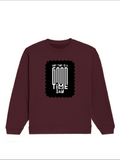 Oversized Sweatshirt | Roomy Relaxed Fit | 400 GSM Cotton Blend | Pre-Shrunk Drop Shoulder | Unisex Adult | Personalized | DTG | Typographic | Friendship | Everyday | Joyful | Cherished Company - front - Maroon - mockup 1