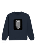 Oversized Sweatshirt | Roomy Relaxed Fit | 400 GSM Cotton Blend | Pre-Shrunk Drop Shoulder | Unisex Adult | Personalized | DTF | Typographic | Friendship | Everyday | Joyful | Cherished Company - front - Navy Blue - mockup 1