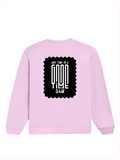 Oversized Sweatshirt | Roomy Relaxed Fit | 400 GSM Cotton Blend | Pre-Shrunk Drop Shoulder | Unisex Adult | Personalized | DTF | Typographic | Friendship | Everyday | Joyful | Cherished Company - back - Light Baby Pink - mockup 2