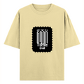 Oversized Standard T-Shirt | Unisex Relaxed Fit | 100% Super Combed Cotton DTG | Soft, Breathable & Durable | Adult | Personalized | DTG | Typographic | Friendship | Everyday | Joyful | Cherished Company - front - Beige - mockup 1