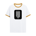 Ringer T-shirt | Unisex Fit | 100% Cotton DTG Print | Contrast Rib Neck | Adults | Personalized | Typographic | Friendship | Everyday | Joyful | Cherished Company - front - Mustard yellow off white - mockup 1